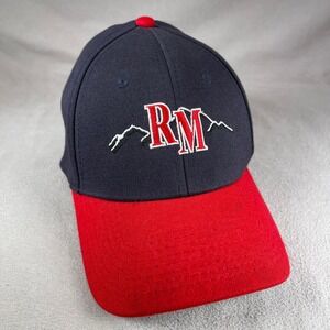 Rockies Mountains Hat Men M / L Blue‎ Two Tone Baseball Flex Fit Cap Embroidered
